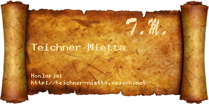 Teichner Mietta névjegykártya